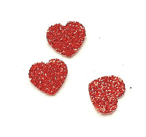 Glitter Covered Hearts, Approx 50
