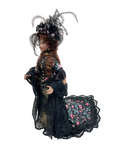 Artisan Doll, Georgian Style, Black and Floral Dress