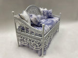 Day Bed, Metal Wicker, Lilac Floral