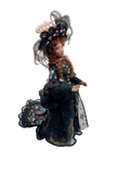Artisan Doll, Georgian Style, Black and Floral Dress