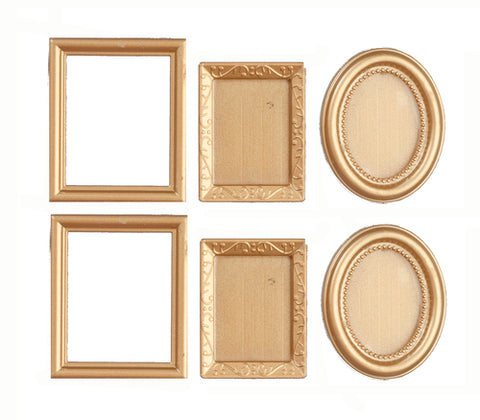 Wall Frames, Set of 6, Gold