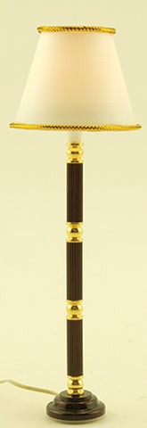 Floor Lamp with Black and Brass Base