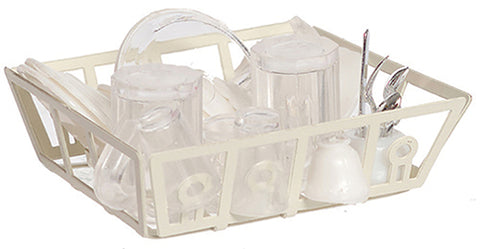 Dish Drainer, White, Filled