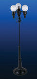 3 Globe Street Lamp with Wand, LED, Black