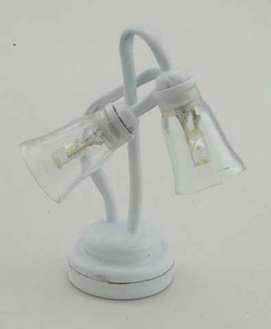 Dual Shade Desk Light with Wand, White, LED