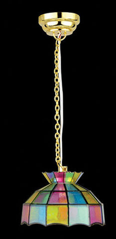 Tiffany Hanging Light with Wand, LED, Brass
