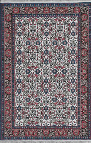 Turkish Woven Area Rug 9.5" x 5.5", Blue, White, and Red