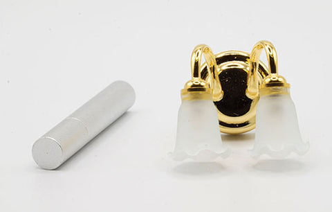 Double Wall Sconce with White Tulip Shades