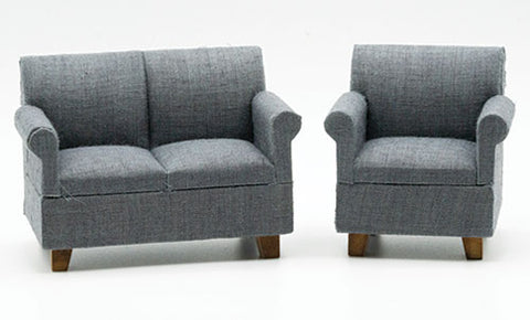 Living Room Set, Two Piece, Dark Grey