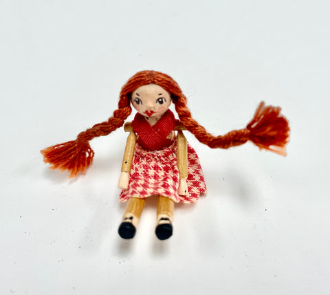 Pippi Longstocking Peg Doll