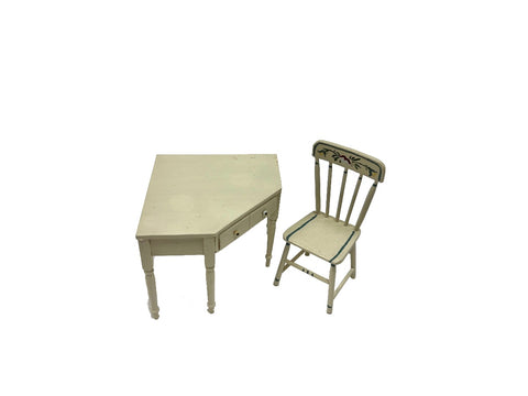 Corner Desk & Chair, hand painted