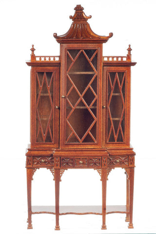 George III English; Chinese Chippendale; Breakfront China Cabinet