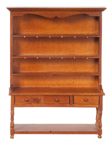 Open Shelf Hutch, Walnut Finish