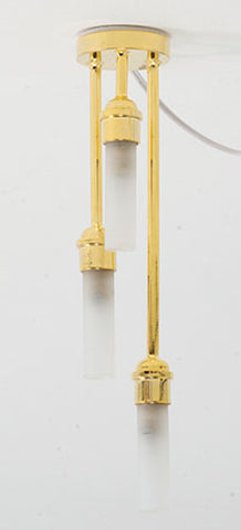 Ceiling Light with Three Drop Down Frosted Tube Shades, 12 Volt