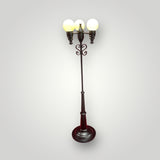 3 Globe Street Lamp with Wand, LED, Black