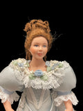 Artisan Made Lady in Blue with Chestnut Curls