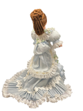 Artisan Made Lady in Blue with Chestnut Curls
