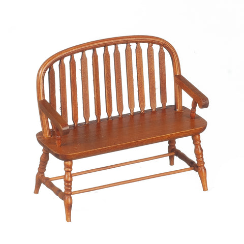 Windsor Bench, Walnut Finish