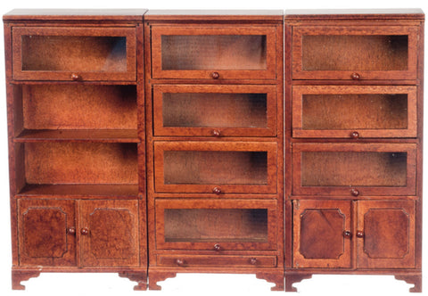 Lawyers Book Case Set of Three, Walnut