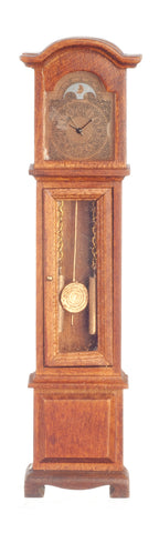 Grandfather Clock, Working Quartz, Walnut Finish