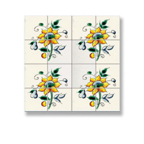 Mosaic Tile Sheet, Sunflower and Fruit, Large