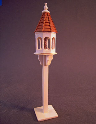 Bird Feeder with Copper Top, Aged White LIMITED STOCK