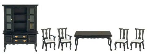 Dining Room Set, 6pc, Black