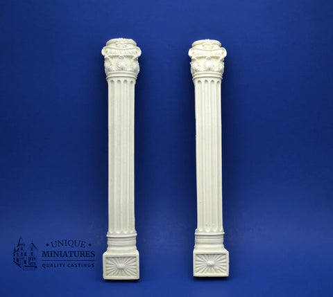 Floral Column, Ornate Decor, Set of 2