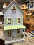 The Beechview Dollhouse, Painted Lavender and Lime