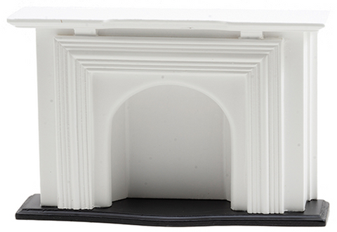 Fire Place, White with Black Hearth.