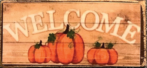 Fall Welcome Sign with Pumpkins