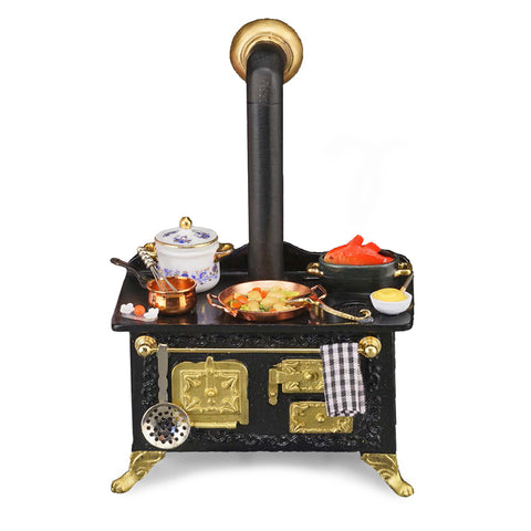Black Kitchen Stove with Accessories