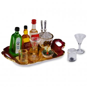 Reutter Liquor Tray with Glasses and Ice