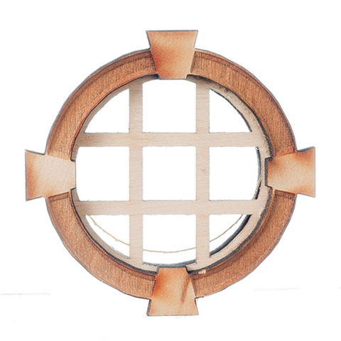 Round Window with Keystone, cross hatch