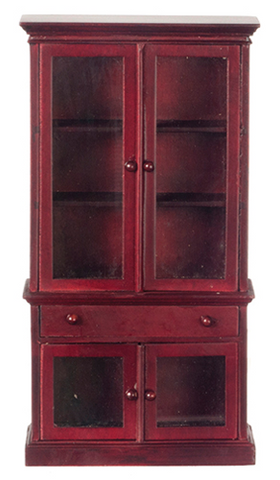 Glass Door Bookcase, Mahogany