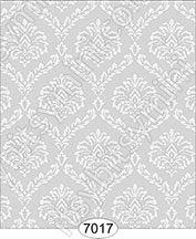 Ethereal Damask, Grey and White Wallpaper