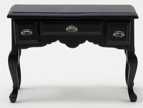 Small Desk, Black, Pewter Hardware