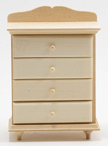 Simple 4 Drawer Chest, Unfinished