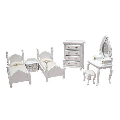 6 Piece Twin Bedroom Set, White