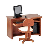 Computer Desk Set with Computer, Walnut Finish