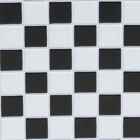 Tile, Black and White, White Grout