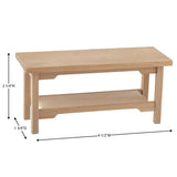 Unfinished Storage Table with Two Baskets