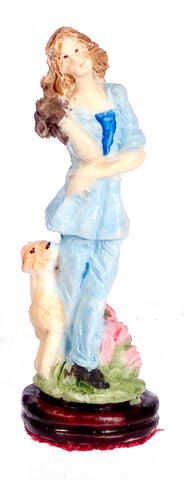 Girl with Dog Figurine