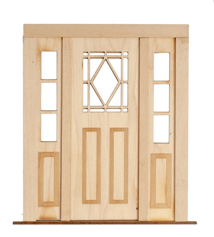 Door with Sidelights and Diamond Center