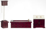 Victorian Wooden Bathroom Set, Mahogany, ON SPECIAL