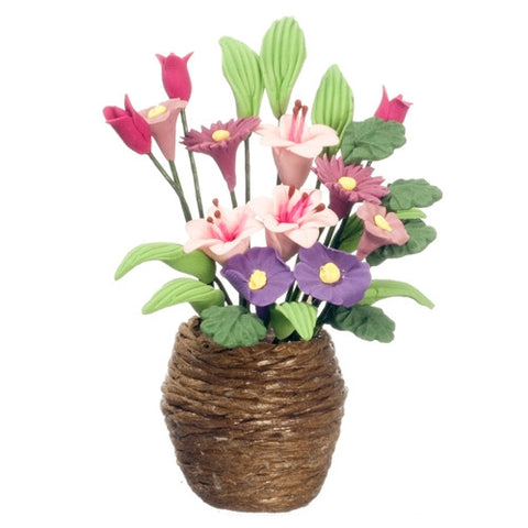 Flowers in Woven Vase