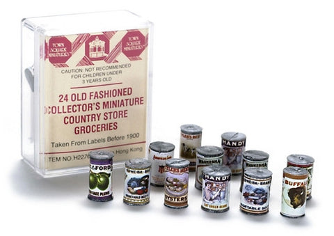 Old Fashioned Grocery Canned Goods, Set of 24