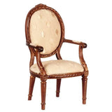 Three Piece Mirror Back Settee and Chairs, Cream and New Walnut, LIMITED STOCK