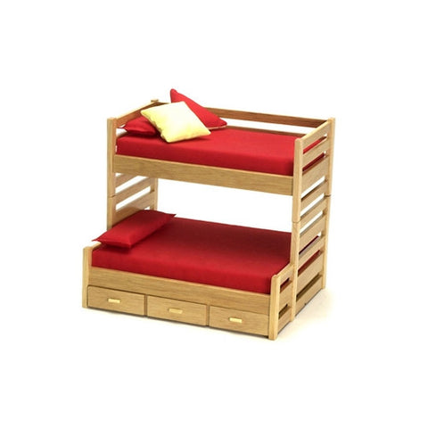 Trundle Bunk Bed, Oak