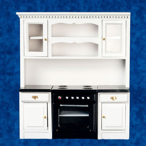 Stove Wall Unit with Black Counter Top